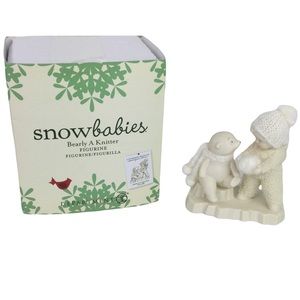 Dept 56 Snowbabies “Barely A Knitter” Figurine NIB